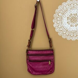 Fossil Magenta Crossbody Bag